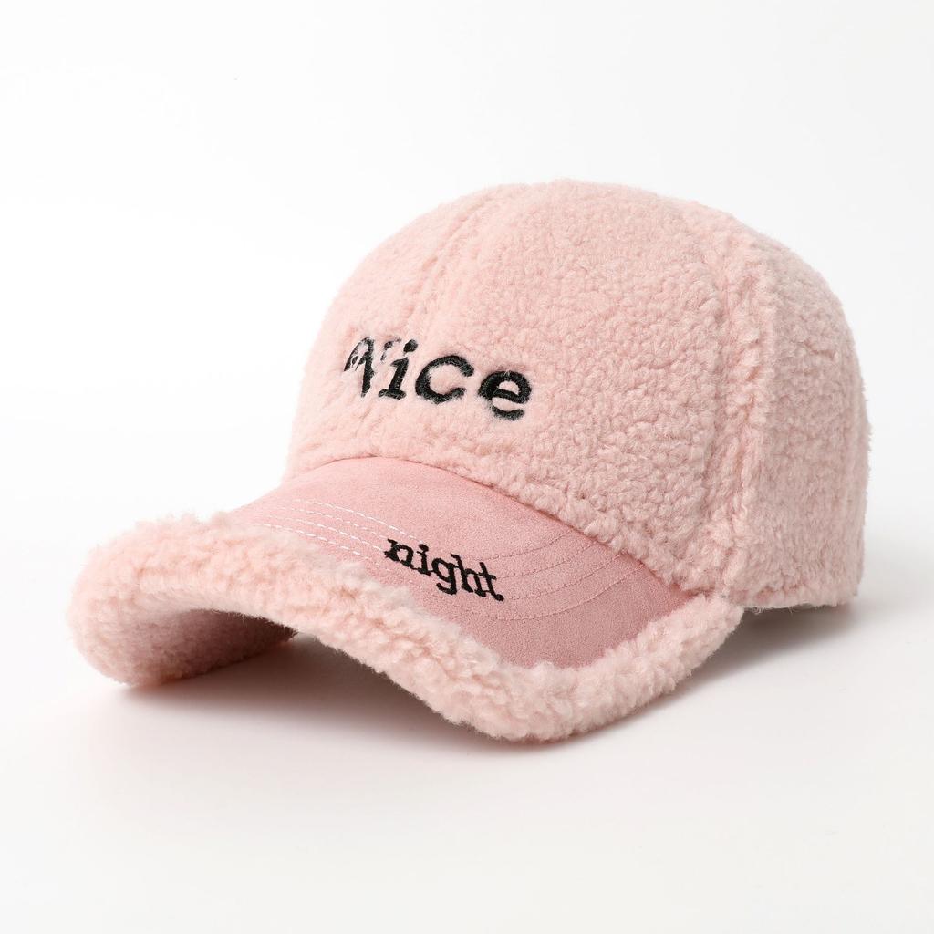 Бейсболка в корейском стиле на осень и зиму, флисовая кепка с вышитыми буквами, модная повседневная бейсболка с открытой спиной для женщин