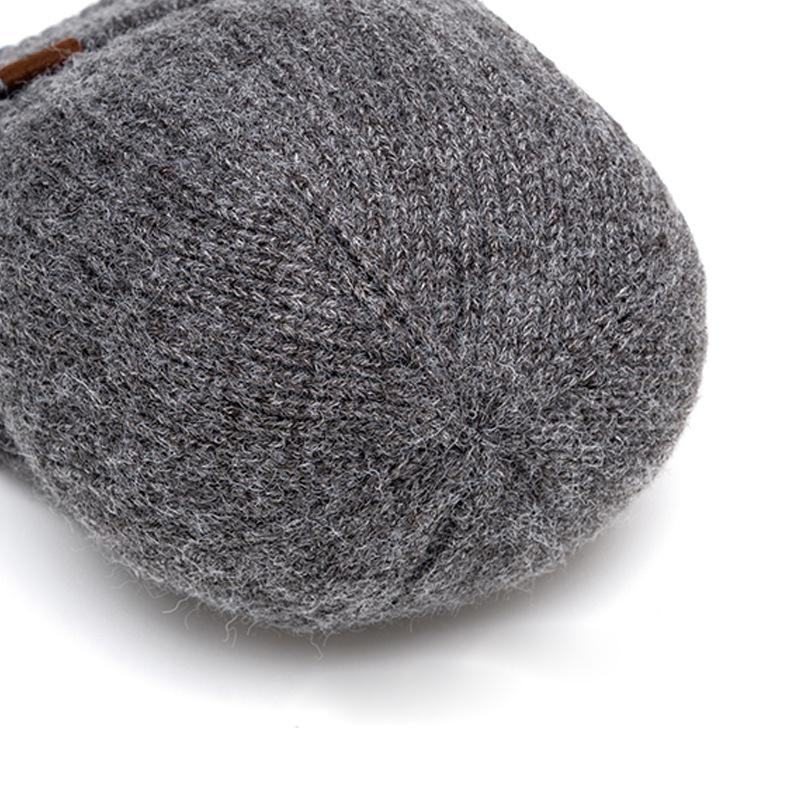 Большая шерстяная шапка мужская осенне-зимняя бархатная теплая вязаная шапка для езды на велосипеде ветрозащитная защита ушей холодостойкая шапка