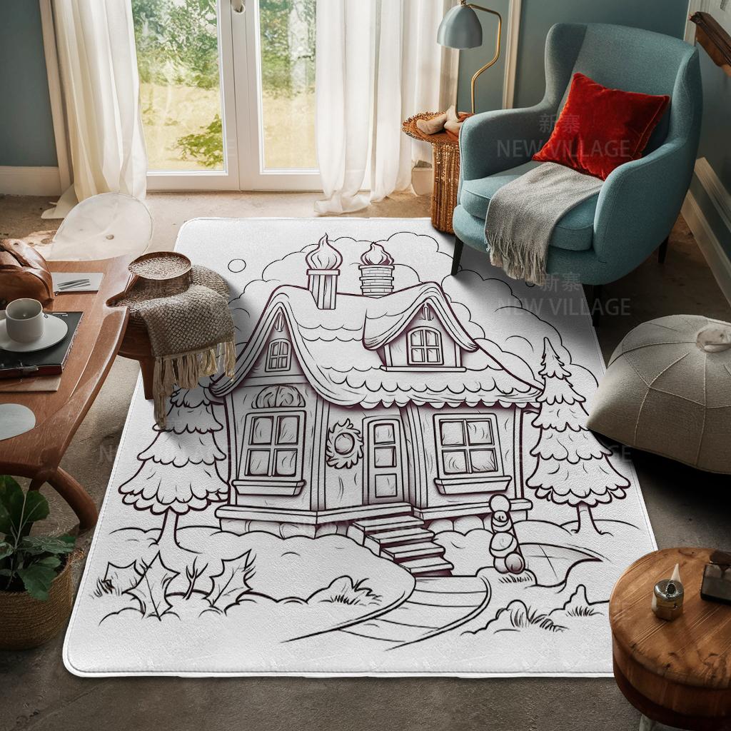 Ковер у входа в дом Домашний коврик у двери Гостиная Ванная Комната Ноги ванная комната Нескользящие коврики с водопоглощением для ванной Счастливого Рождества зима