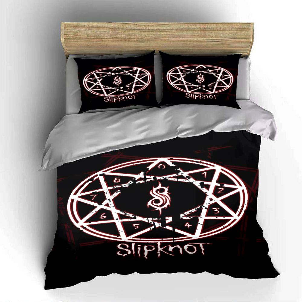 Slipknot Logo Black Bedding Set Bedding set (1 duvet cover, 2 pillowcases, duvet not included)