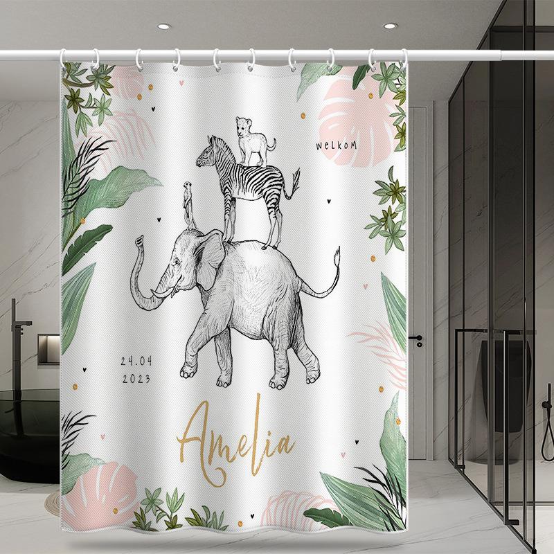 Bathroom Thickened Waterproof Curtain Mildew Proof Shower Curtain Shower Partition Curtain Shower Curtain Bathroom Curtain Free Perforation