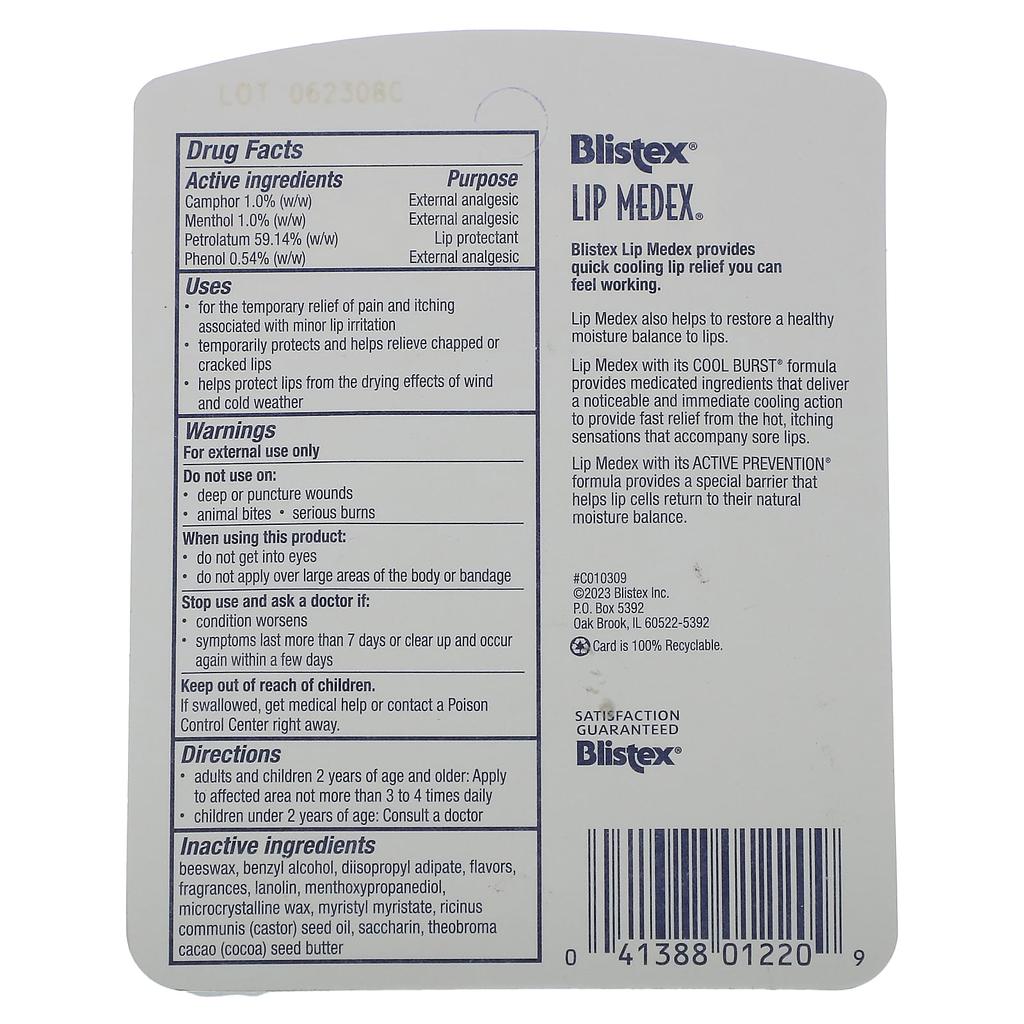 Blistex Lip Medex, 3 Units, 7.08 G (0.25 Oz) Each