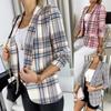 Women's Brushed Plaid Shirts Long Sleeve Flannel Lapel Button Down Pocketed Shacket Flannel Jacket Coats