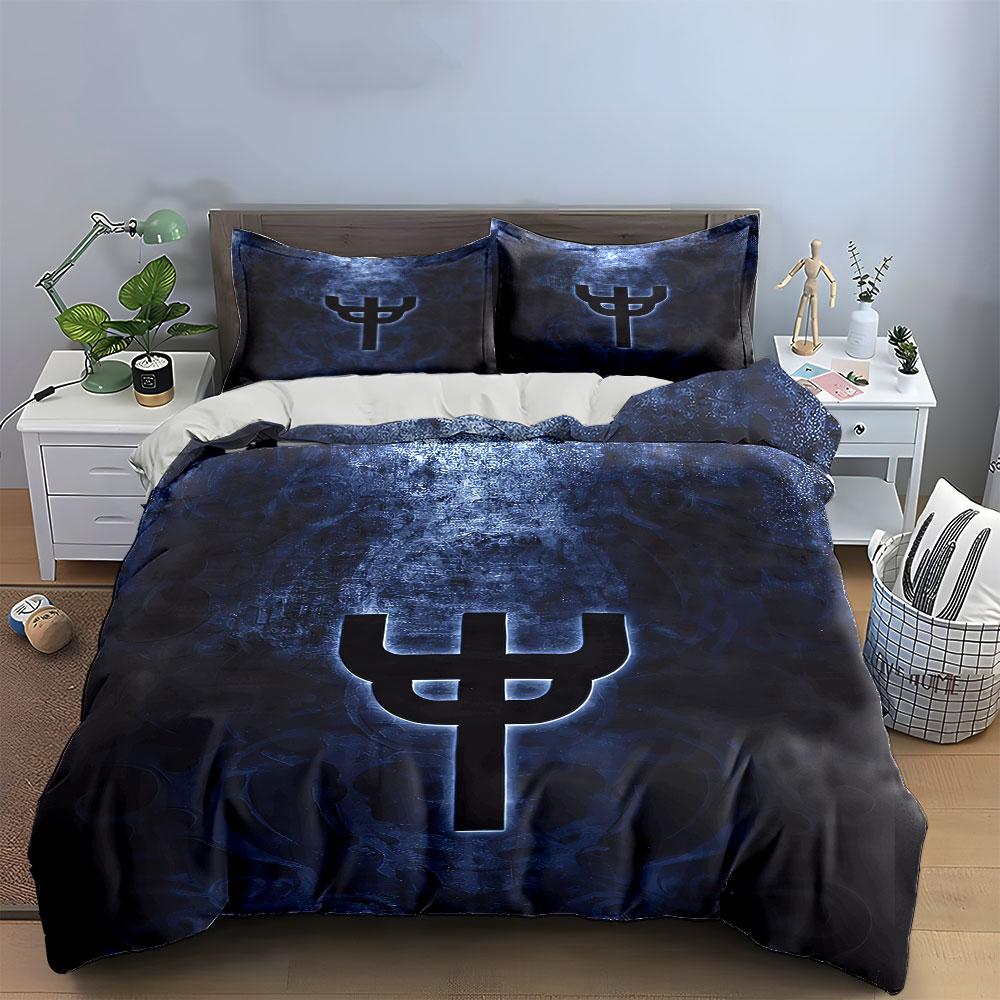 Mystic Blue Symbol Design Bedding Duvet Cover Set Duvet Cover Pillowcases (1*Duvet Cover 2*Pillowcases, without duvet insert)