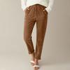 Corduroy Pants For Women Casual Drawstring Elastic High Waist Straight Leg Pants Loose Comfy Trousers With Pockets