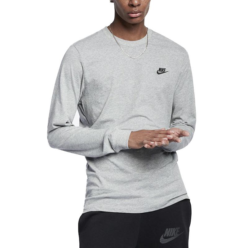 Nike T Shirts Men's Gray Crew Neck Moderate Straight Fit AR5194-063