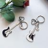 Y2K Black And White Guitar Love Heart Star Key Chain For Women Sweet Cool Trend