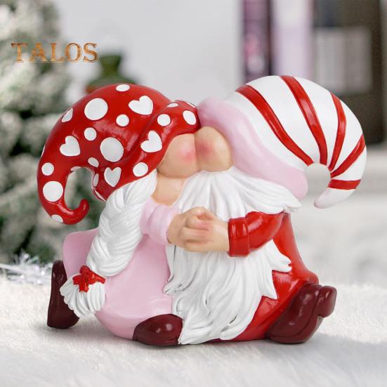 Фигурка пары гномов на День святого Валентина, настольное украшение для пары гномов, смоляная статуэтка целующейся пары гномов, подарки для девушки, мамы, женщины