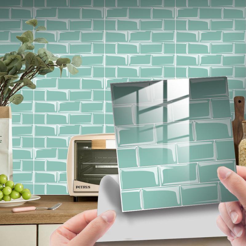 10 шт. наклейки на плитку кирпичный узор самоклеящаяся пленка для плитки наклейка на стену 20 х 20 см для ванной комнаты