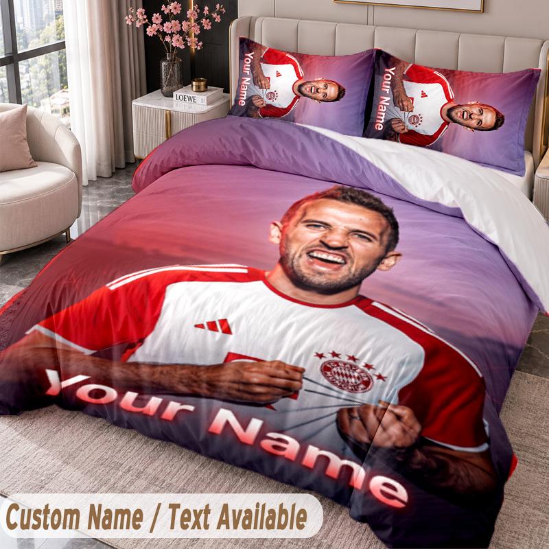 Harry Kane Printed Bedding Set Custom Name Text 1 Duvet Cover 2 Pillowcases For Bedroom