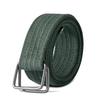 New Simple Double Ring Alloy Buckle Woven Canvas Men Belt Retro Casual Belt For Men