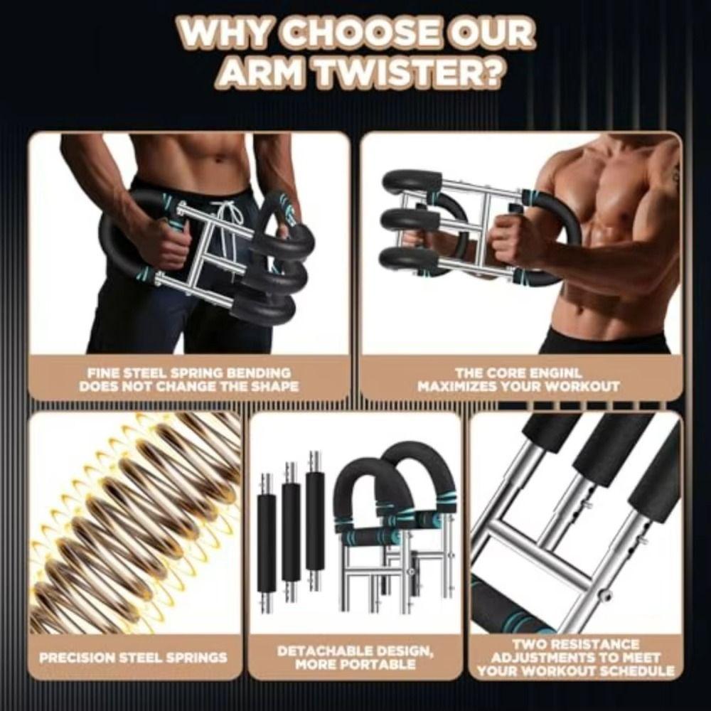 Adjustable Arm Trainer Triple-Spring Chest Expander Upper Body Resistance Trainer Office Exercise