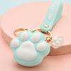 Gel Children Personality Women Key Chain Cartoon Animal Cat Paw Key Buckle Korean Style Key Rings