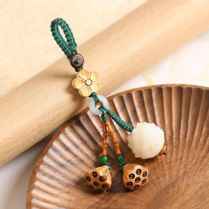 Креативный брелок для телефона Lucky Bodhi Flower в китайском стиле, брелок для ключей от машины Bodhi, изысканное украшение для телефона
