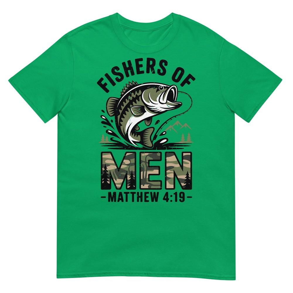 Youth Fisher Of Unisex Christian Fishing Bible Camo Bass Fish Tshirt