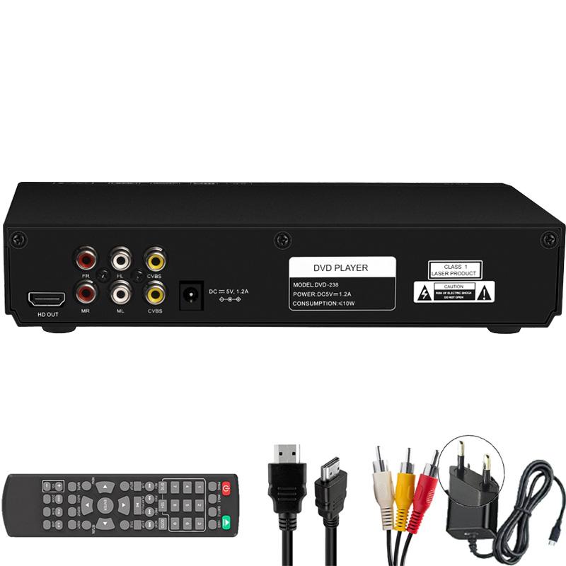 Домашний DVD-плеер VCD CD-дисков Медиаплеер Машина с AV-выходом Пульт USB-микрофон Full HD 1080P Домашний DVD-плеер Коробка Мультимедиа