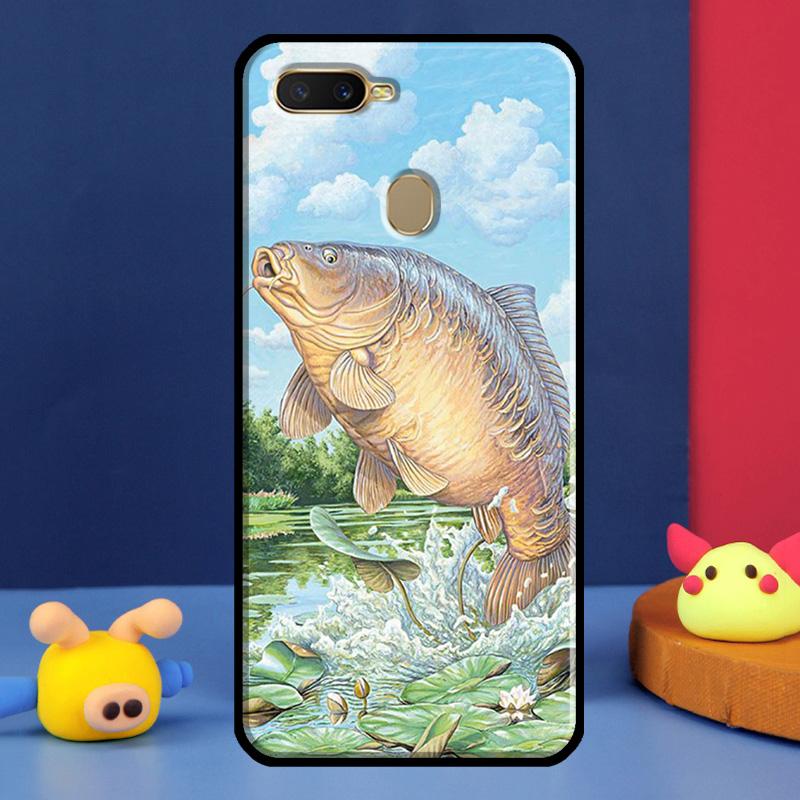 Рыболовный чехол с изображением карпа для Oppo A16 A76 A96 A58 A78 A98 A5 A9 A91 A15 A17 A77 A52 A72 A74 A94 A54S A57S