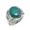 Кольцо из серебра 925 пробы с малахитом ручной работы, размер 7 Q8E44