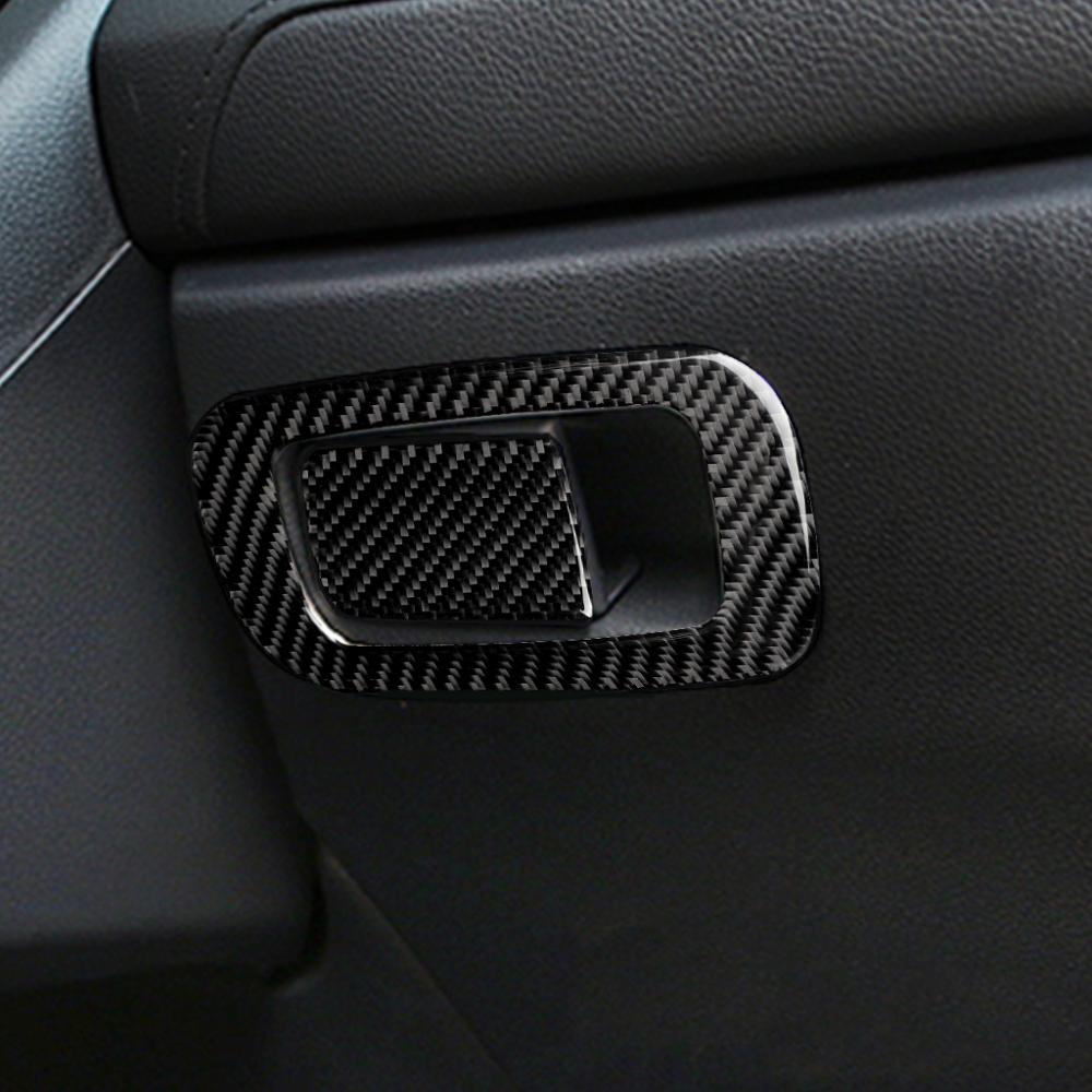 2X Carbon fiber Co-pilot Storage Box Handle Cover Trim fit For Honda Civic 2016-2019 Car accessories car interior decoration