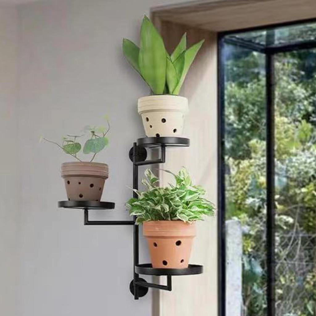 Rotating Window Plant Shelf Foldable Rust Resistant Folding Display Tiered Planter