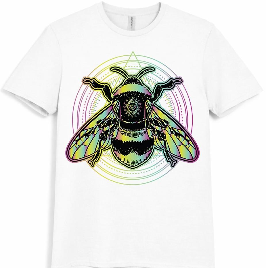 Bee Crown T Shirt Sacred Geometry Mystical Insect Graphic Tee