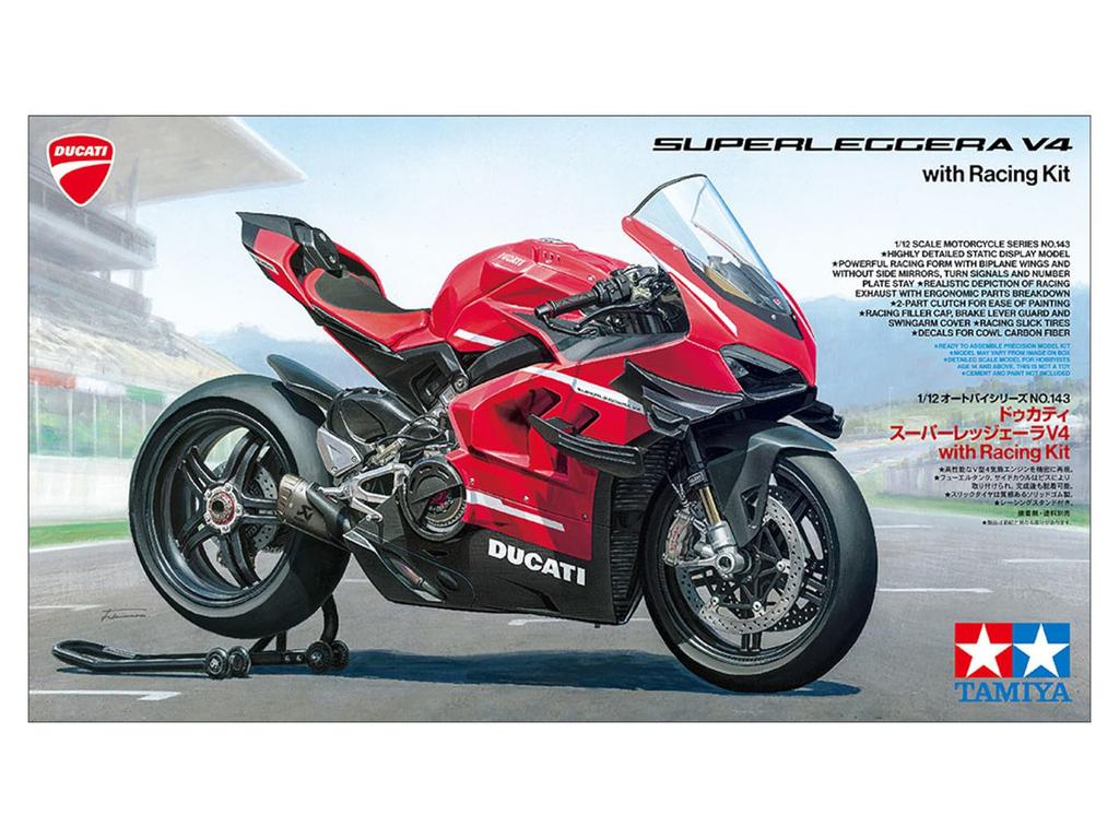 Tamiya 1/12 Motorcycle Series No. 143 Ducati Superleggera V4 with Racing Kit Plastic Model Kit 14143 (Motorcycle)