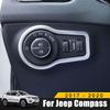 Car Interior Headlight Lamp Switch Button Decoration Cover Trim Stickers For Jeep Compass 2017 2018 2019 2020 Accessories