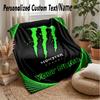 Monster Energy Custom Flannel Throw Blanket Print Your Name Text Soft Warm Blanket Holiday Present