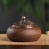 High-grade Wooden Incense Burner Household Indoor Aromatherapy Alloy Disc Incense Burner Tea Ceremony Ornaments Home Decoration