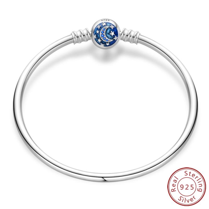 Real 925 Sterling Silver 17-20CM Butterfly Pet Ocean Starry Sky Original Bracelet Fit for Wedding Fine Jewelry DIY Making