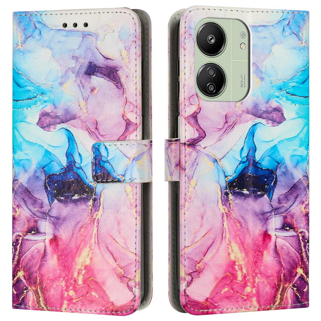 Чехол-подставка для Xiaomi Redmi 13C 5G/13C 4G/Poco C65 4G/Poco M6 5G/Redmi 13R 5G с мраморным узором из ПУ кожи, кошелек, чехол для телефона