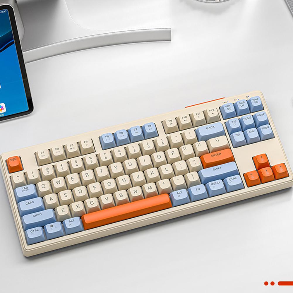 M87 Механическая клавиатура Bluetooth Игровая клавиатура 2.4G+BT5.0+RGB 87 Клавиш Беспроводная клавиатура Type-C Подсветка Игровая клавиатура