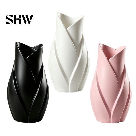 Contemporary Photography Props Leaf Shaped Art Vase, 3D Printed Matte Twisted Floral Modern Sculpture Unique Bionic Design Decorative Flower
