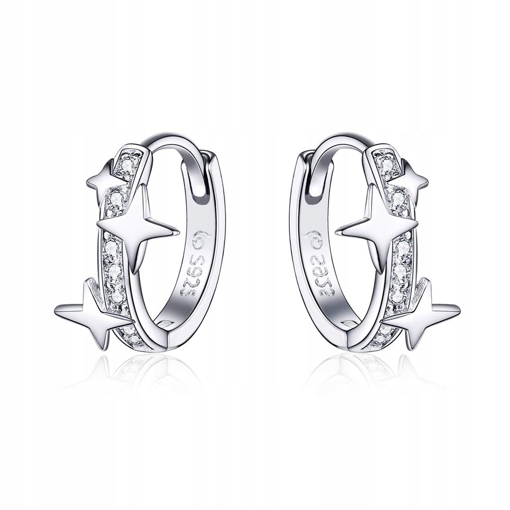 SILVER STARS S925 Hoop Earrings