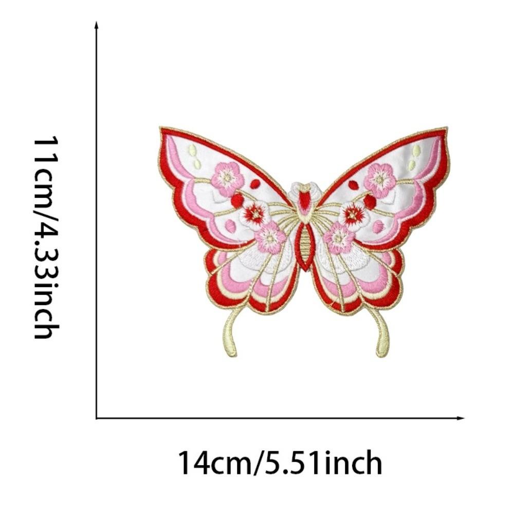 Fabric Iron On Patches DIY Bag Butterfly Fabric Applique Embroidery Butterfly Patch Clothing