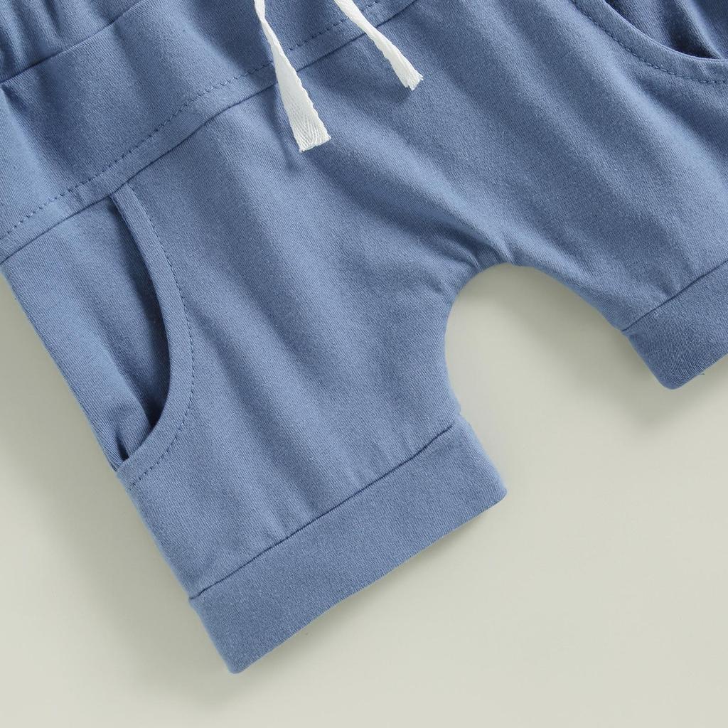 Комплект одежды для маленьких мальчиков, футболка контрастного цвета с короткими рукавами, топы, шорты с эластичной резинкой на талии, милый летний наряд для новорожденных