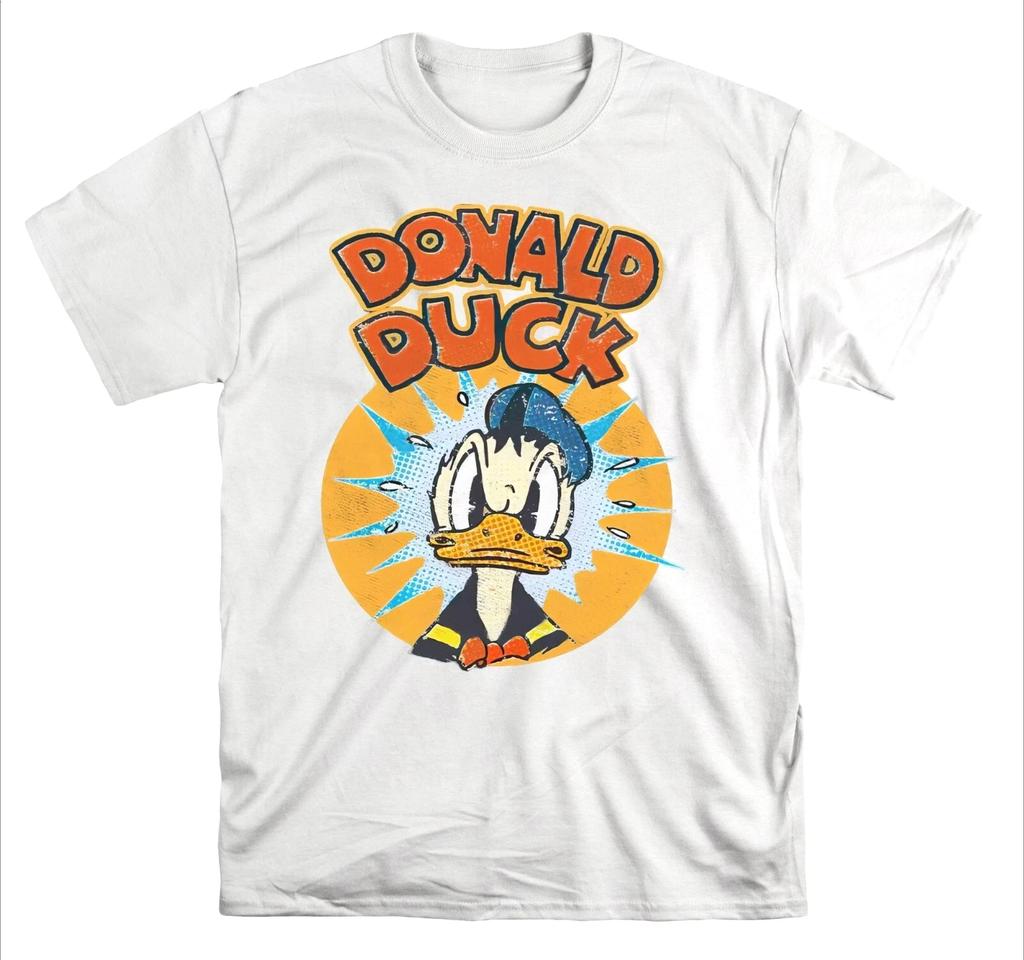 Funny Retro Donald Duck Quack t Shirt Cartoon Unisex summer cotton top tee Short Sleeve Couple Oversized Casual Unisex