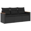 VidaXL Salon de Jardin avec Coussins 3 pcs, Canapés de Terrasse, Ensemble de Meubles de Patio, Mobilier d'Extérieur, Noir 3225754