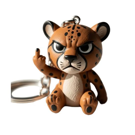 Middle Finger Animal Keychain Wolf Cow Pig Tiger Elephant Shape