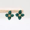 New In Enamel Flower Stud Earrings for Women Irregular Glaze Korean Fashion Floral Small Earrings Trendy New Jewelry