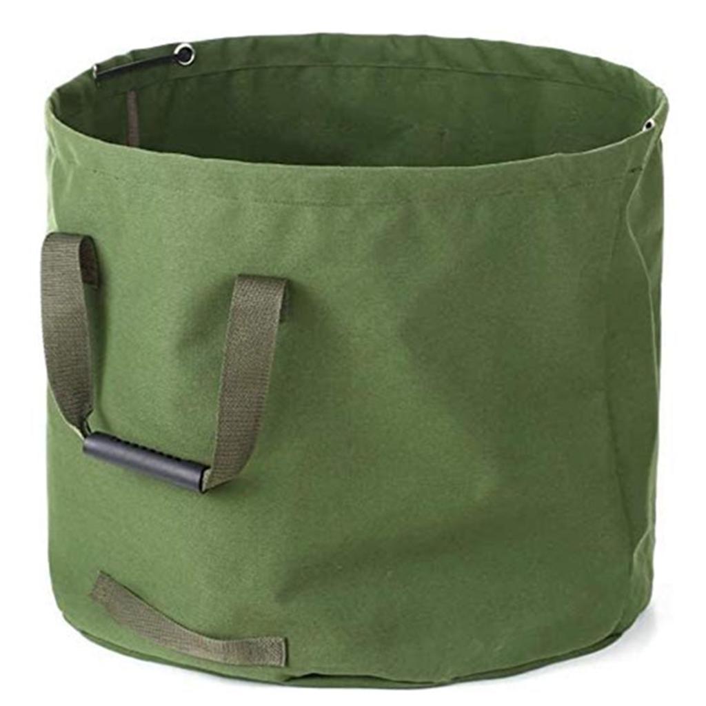 Garden Waste Bag Collapsible Canvas Reusable Water Resistant Garden Yard Leaf Waste Bag Waste Sack with Handles Storage