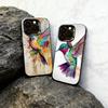 Colorful Bird Hummingbird  Phone Case For iPhone 17,16,15,14,13,12,11 Plus,Pro Max,XS,Colored Silver Plated Inside Cover
