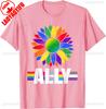 Lgbtq Ally For Gay Pride Month Sunflower Distressed TShirt Unisex Unisex Summer Cotton Printed TShirt Casual Streetwear Clothes