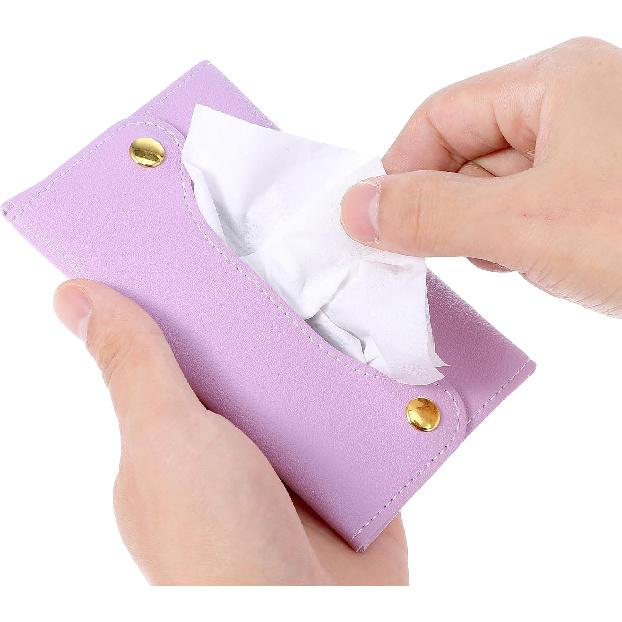 Pocket Tissues Holder, Tissue Holder for Purse, Soft Tissue Box, Reble Tissues Pouch, Paper Box Bag for Face Towels, Paper Towel Pu Leather Case