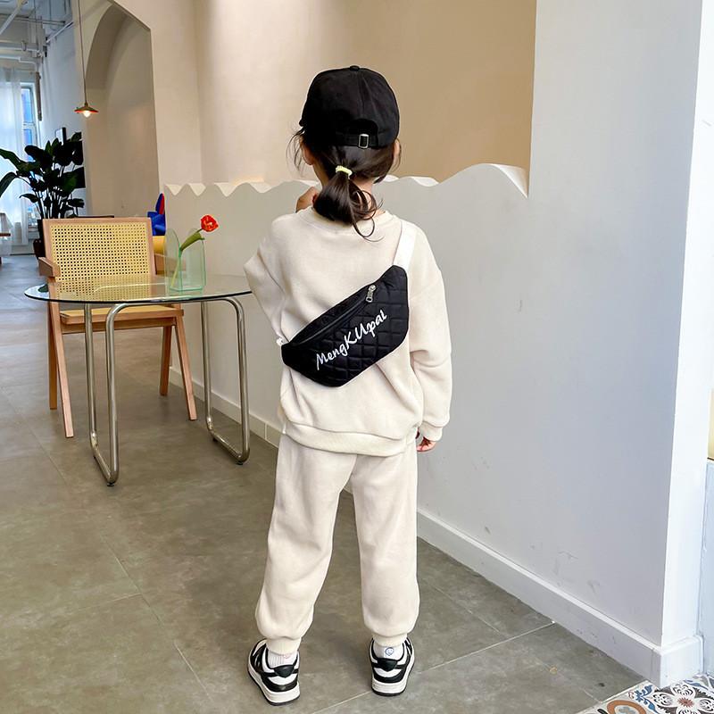 Модная и стильная детская холщовая поясная сумка для мальчиков и девочек с дизайном алфавита в современных цветах