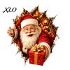 Christmas Party Supplies Break-In 3D Wall Decal, Santa Claus/Deer/Snowman/Elf/Dog/Nutcracker/Gingerbread Man Patterns Window Festive Home Decoration