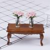 1:12 Wooden Tea Table For Dolls Mini Furniture Toys Dollhouse Pretend Play Toy