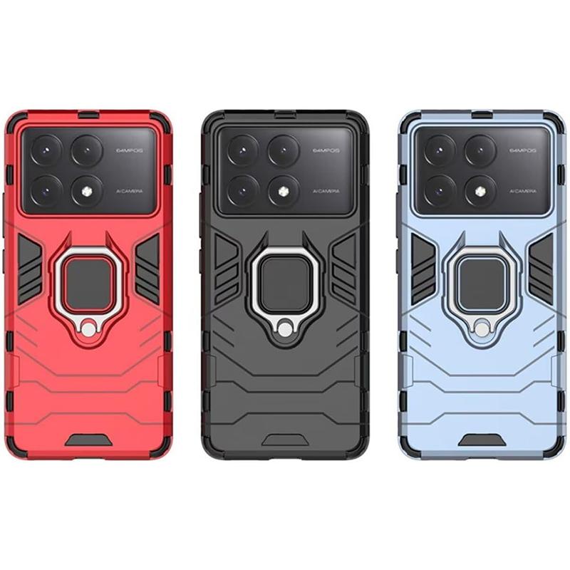 Ring Holder Car Magnetic Cover For POCO X6 F6 Pro Case For POCO M6 F5 X5 X4 X3 NFC M3 Pro F3 F4 GT C40 C65 M5S Shockproof Bumper