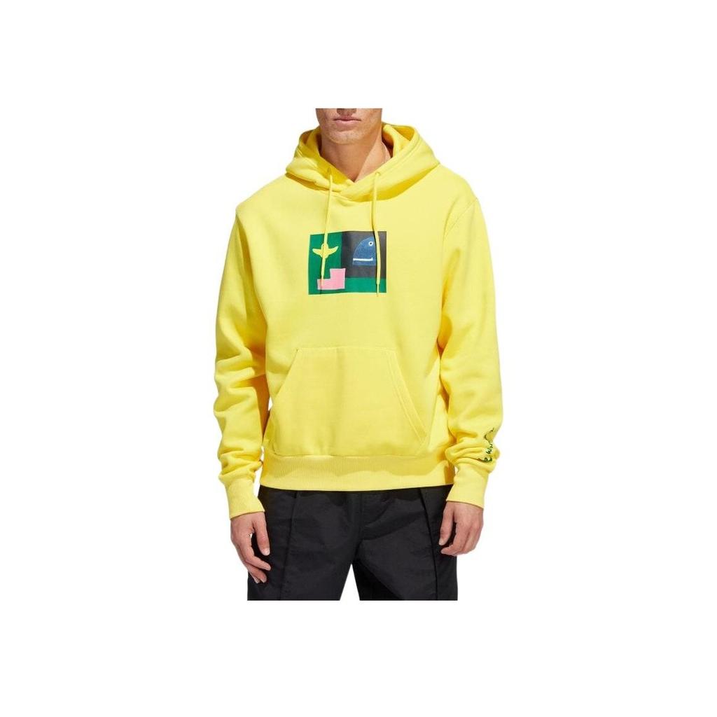 Adidas Cartoon Print Hoodie Men Hoodies Yellow HK9878