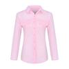 Женская рубашка с воротником, длинным рукавом, планкой на пуговицах, топы с карманами, однотонная, стандартной посадки, повседневные топы, для работы, на каждый день